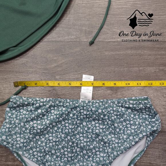 Cupshe Ribbed Ruched Bikini Swimsuit Size S - Picture 6 of 8